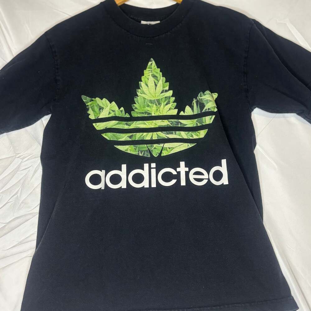 Vintage Y2K Addicted Weed Addict Parody T-Shirt